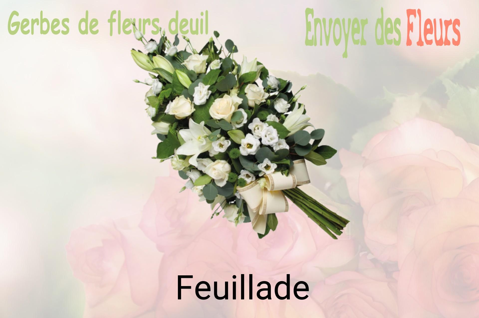 Gerbe de fleurs de deuil livrée à Feuillade